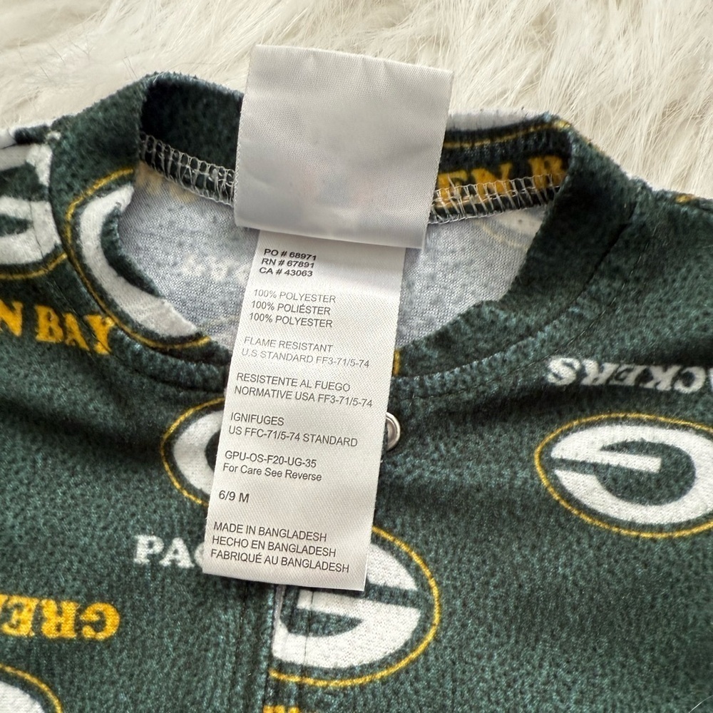 NFL Green Bay Packers Kids Footie Pajamas - Green and Gold - Picture 2 of 4